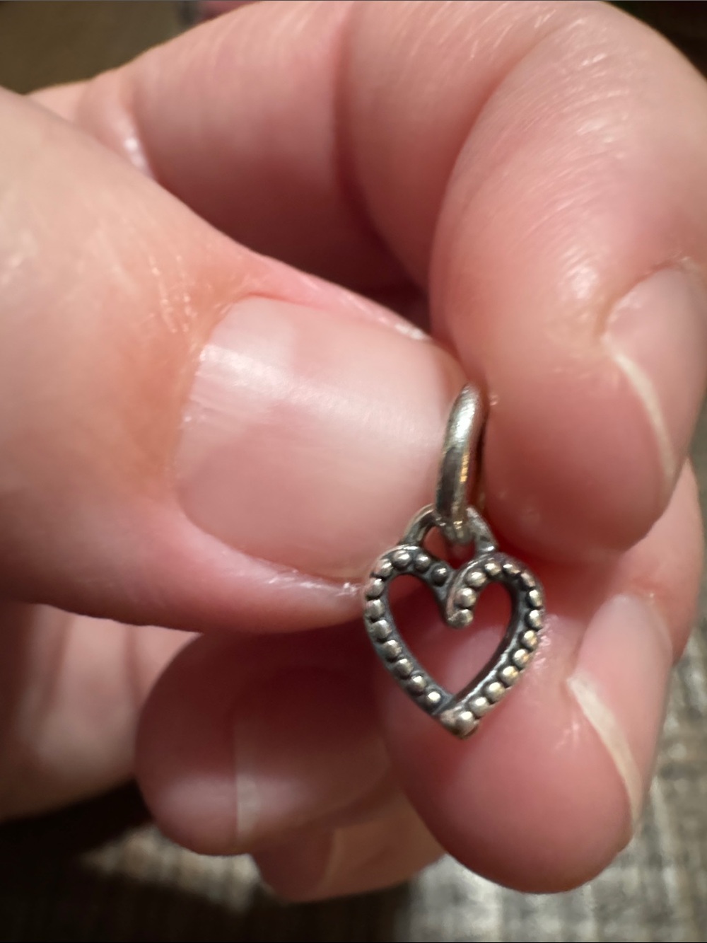 Pandora silver mini heart charm